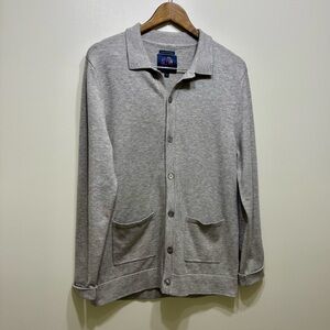 John Lennon 4 Flex Technology Button Down Long Sleeve Cardigan Sweater Top Grey